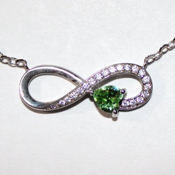 Sterling Silver Crystal Infinity Necklace - Picture 1 of 9